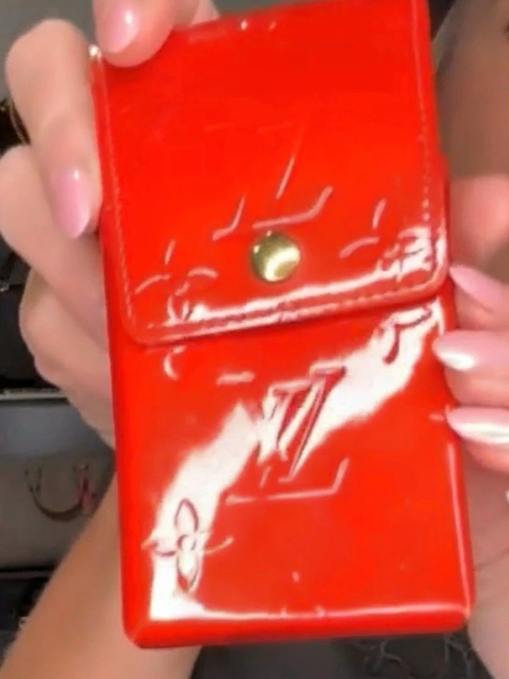 Louis Vuitton Monogram Vernis Greene Cigarette Case Red